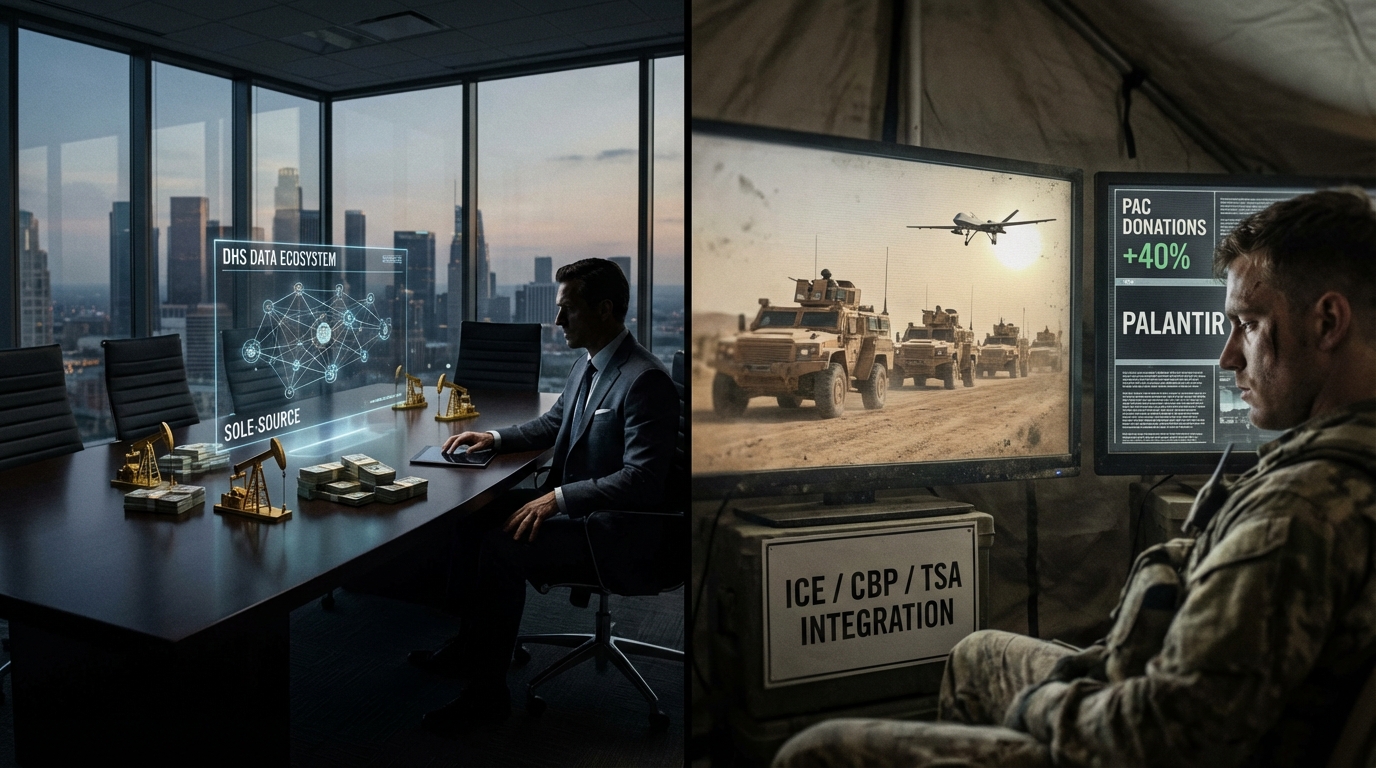 Palantir Secures $1B Data Monopoly Following 40% Surge in Political Donations