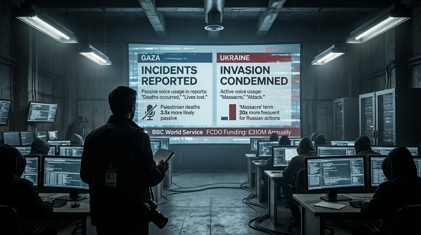 BBC Data Reveals Systematic Linguistic Asymmetry in Gaza vs. Ukraine Reporting