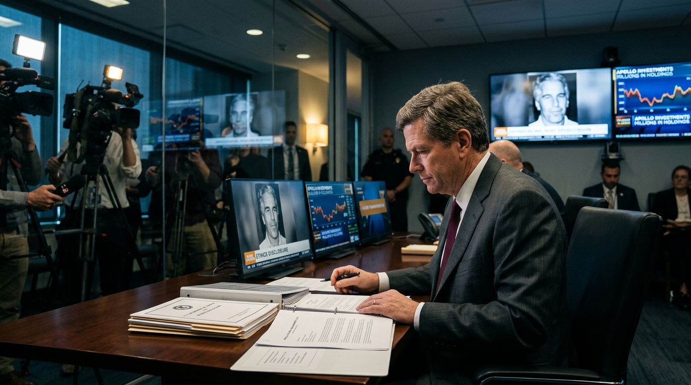 Clayton Overseeing Epstein Records While Holding Millions in Apollo Interests
