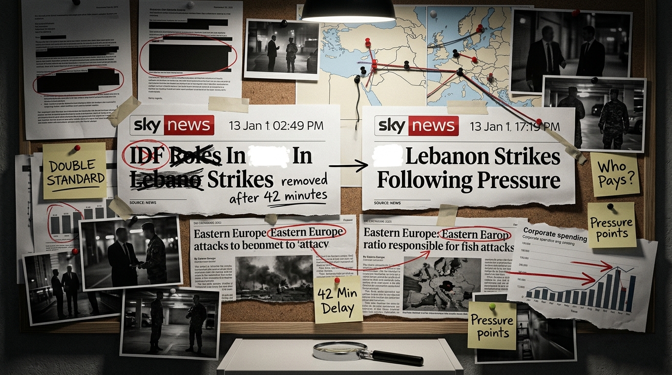 Sky News Caught Scrubbing IDF Role from Lebanon Strike Headlines
